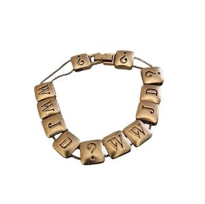 Matte Gold Vintage WWJD Bracelet